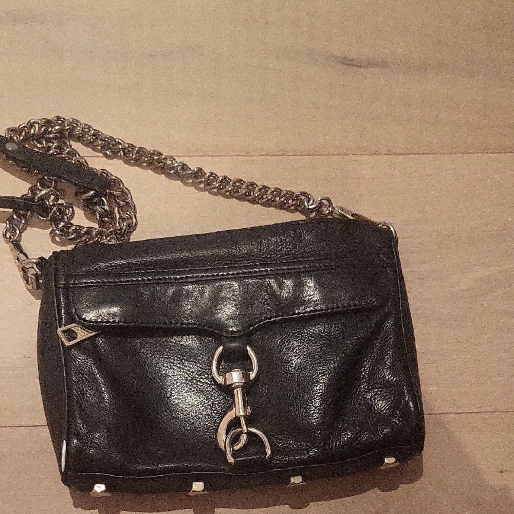 Rebecca Minkoff Black Leather Chain Shoulder Bag